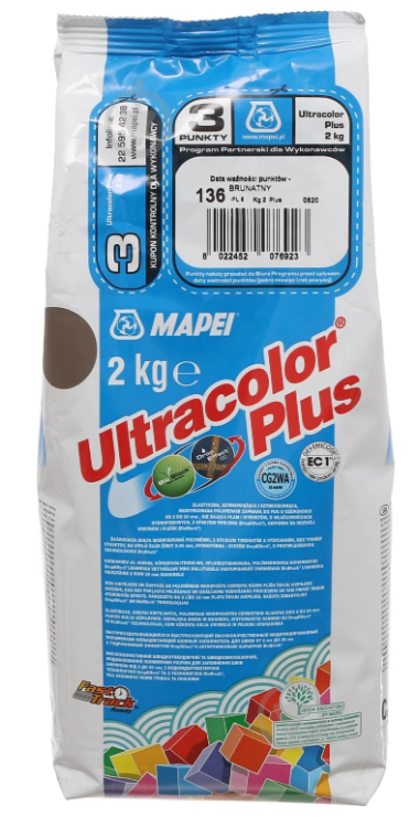 Затирка для плитки Mapei Ultracolor Plus 136 2 кг муловий
